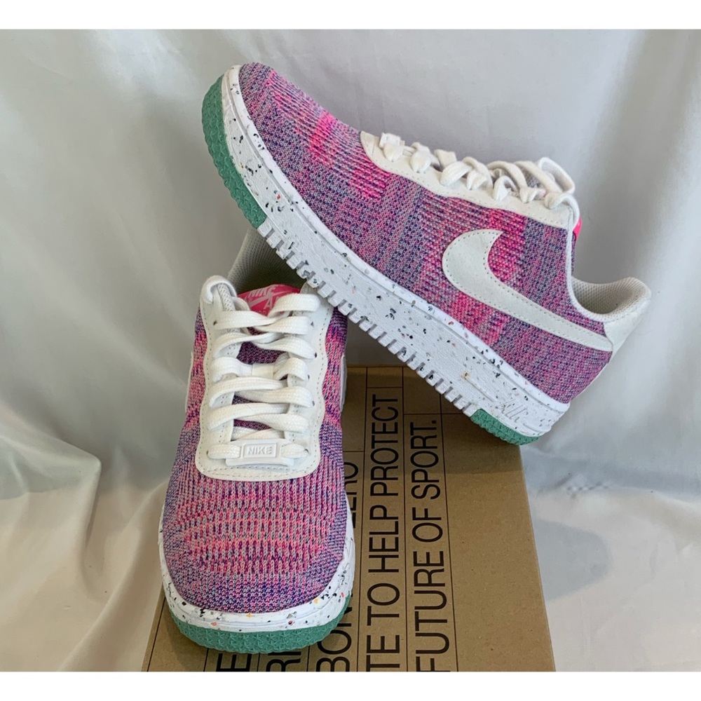 Nike Air Force AF1 DC7273-500 Crater Flyknit Fuchsia Glow/Wht-Pink Blast Size 7
